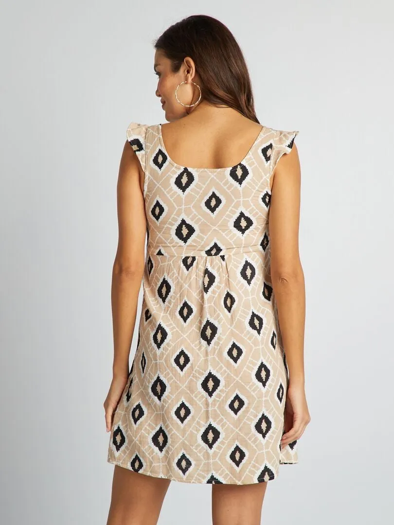 VESTIDO DE LACTANCIA DE ALGODóN  BEIGE