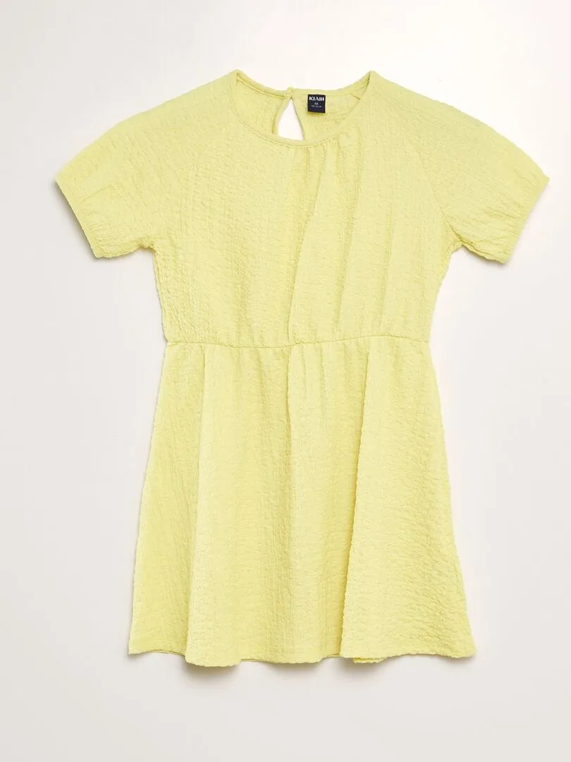VESTIDO DE PUNTO GOFRADO  AMARILLO
