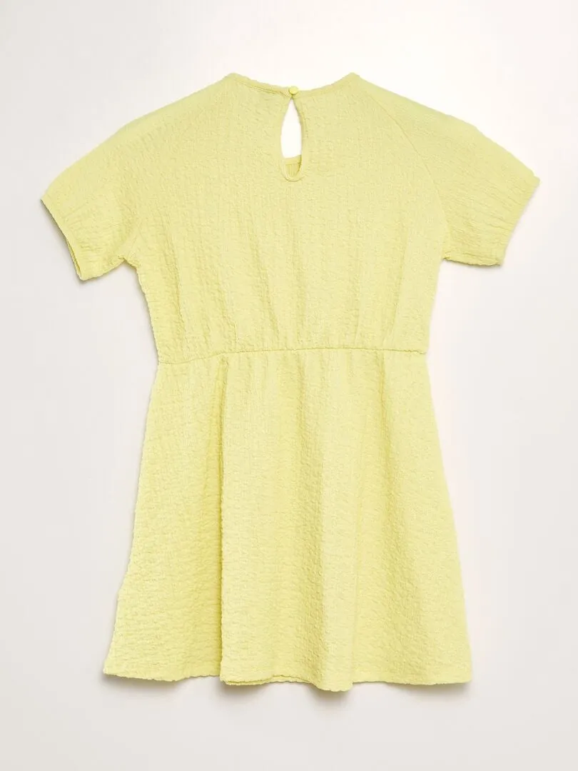 VESTIDO DE PUNTO GOFRADO  AMARILLO