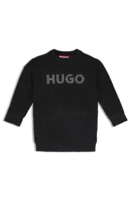 Vestido de punto para niños con logo tachonado