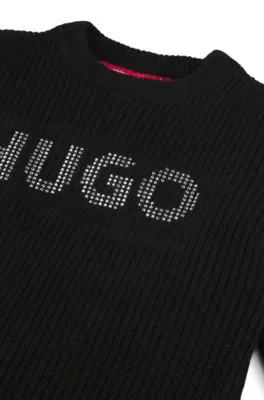 Vestido de punto para niños con logo tachonado