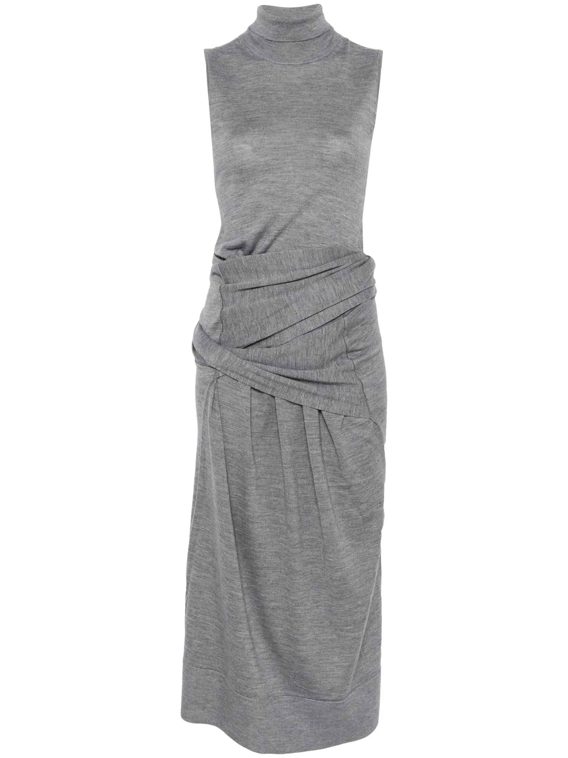 Vestido gris drapeado