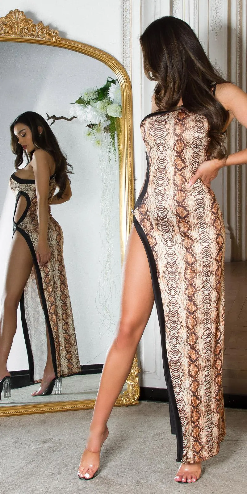 Vestido largo recorte Serpiente