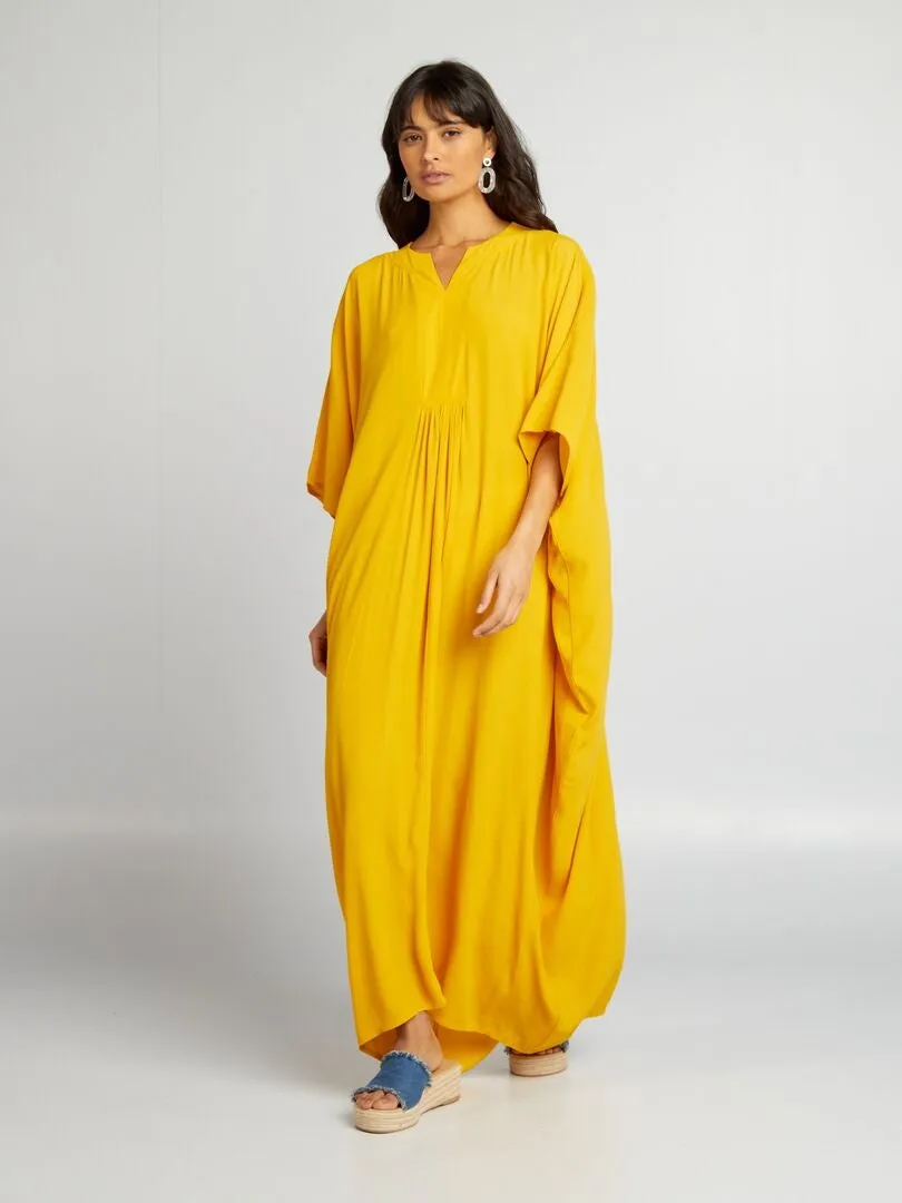 VESTIDO LARGO VAPOROSO LIGERO  AMARILLO