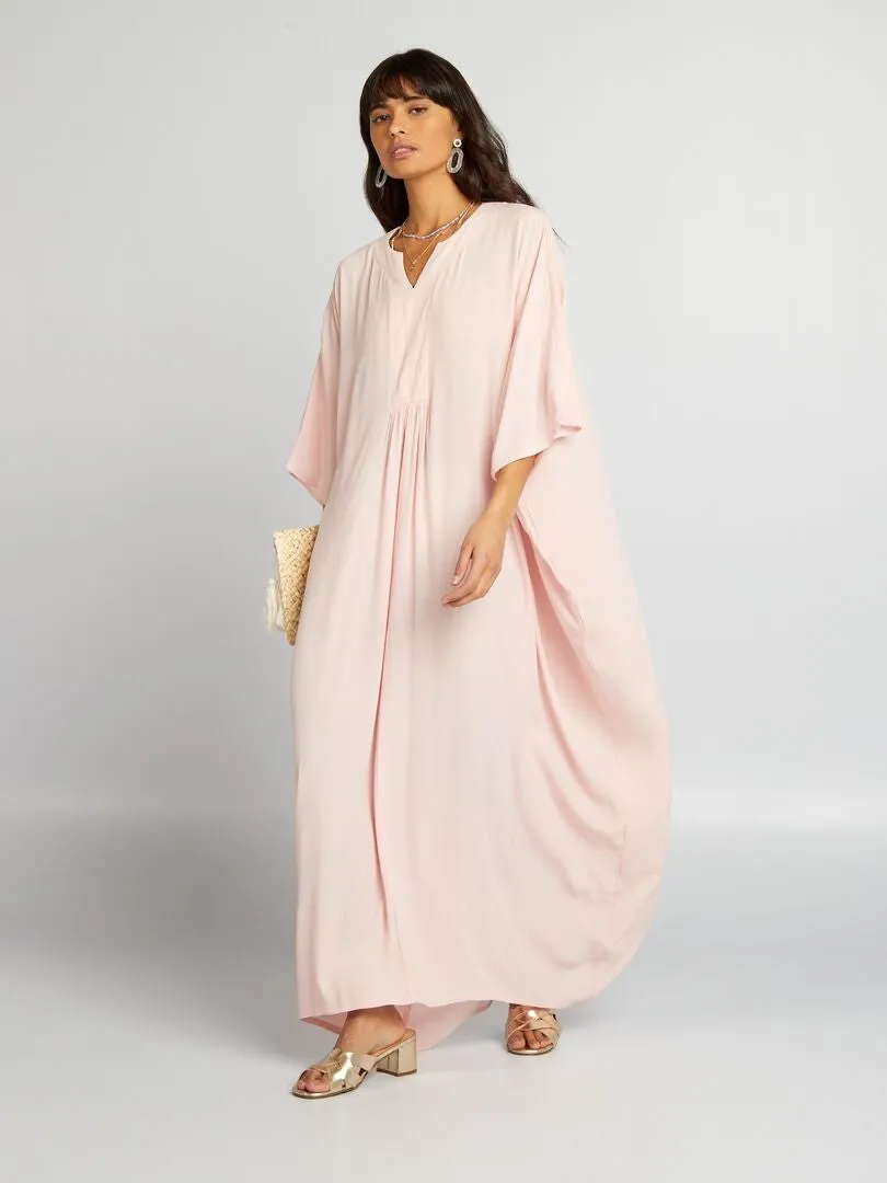 VESTIDO LARGO VAPOROSO LIGERO  ROSA