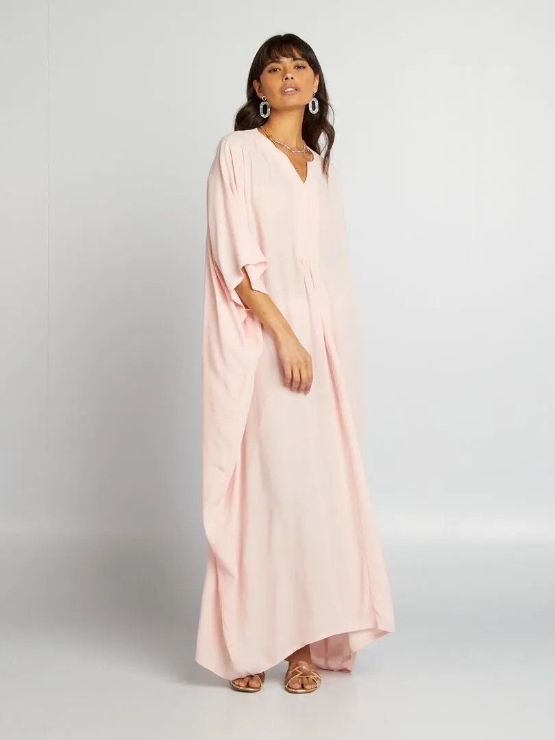VESTIDO LARGO VAPOROSO LIGERO  ROSA