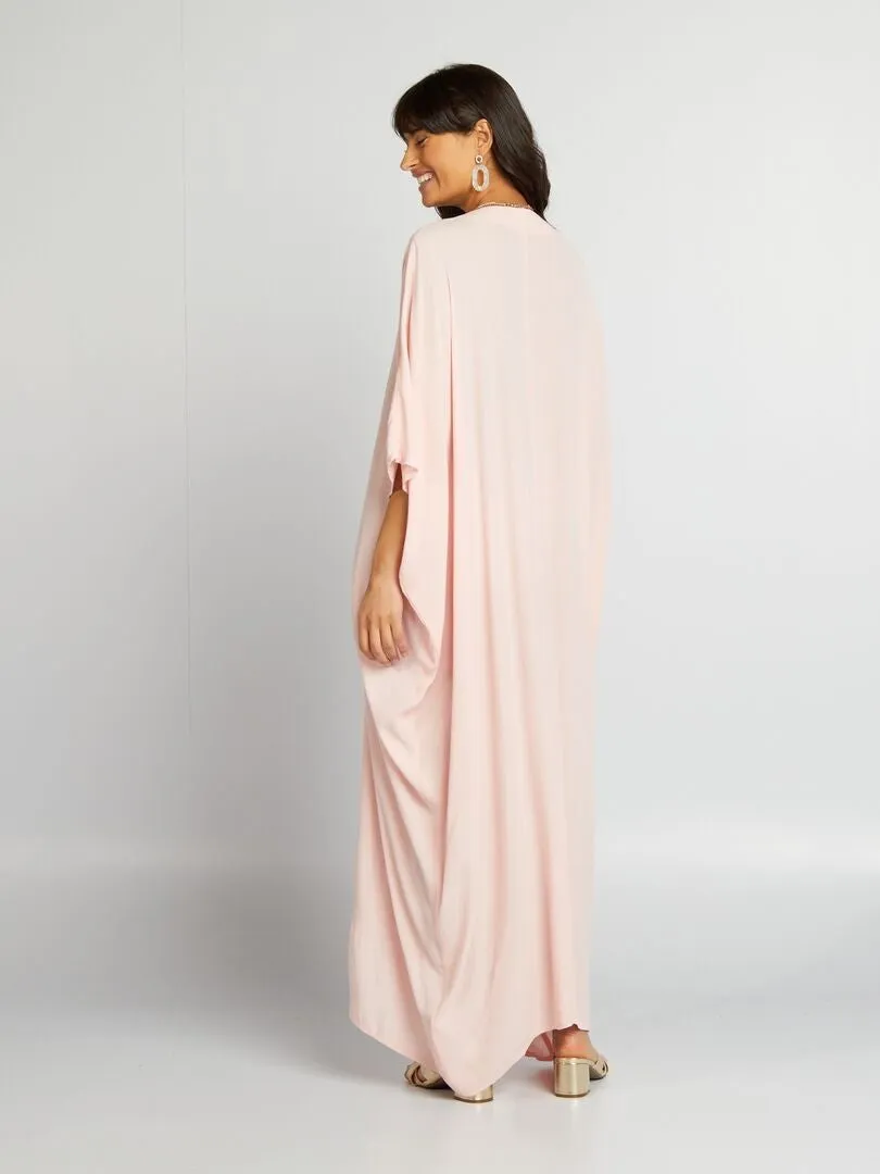 VESTIDO LARGO VAPOROSO LIGERO  ROSA