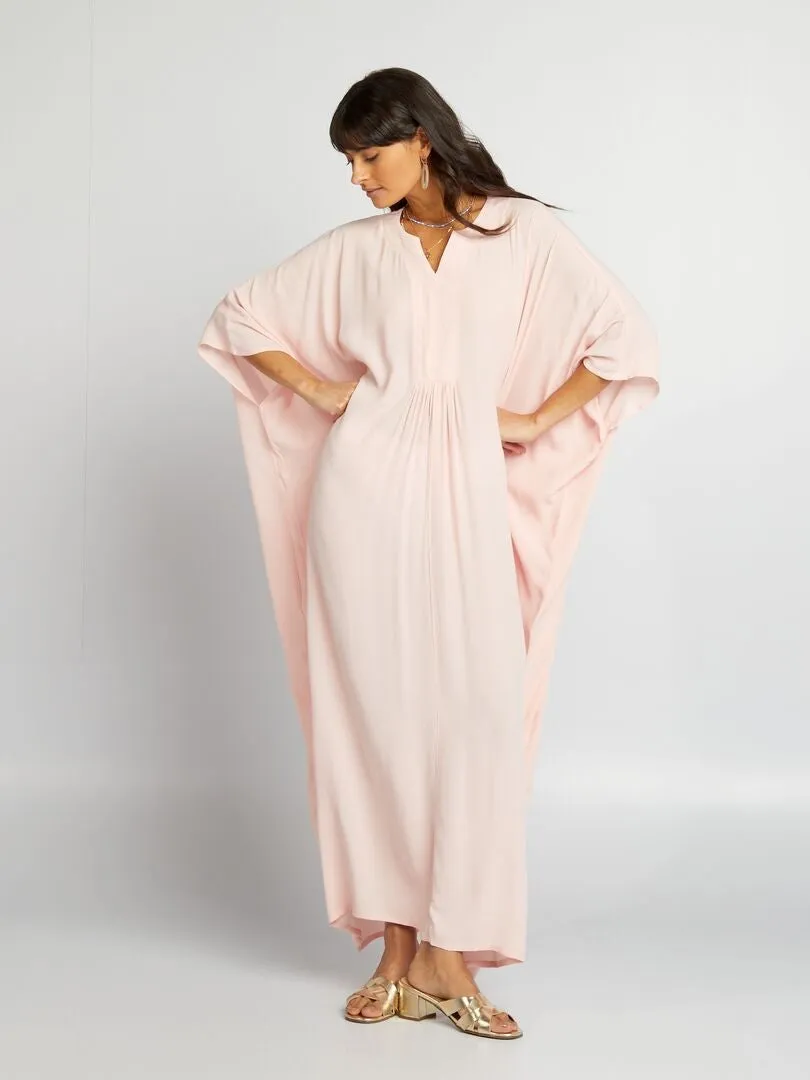VESTIDO LARGO VAPOROSO LIGERO  ROSA