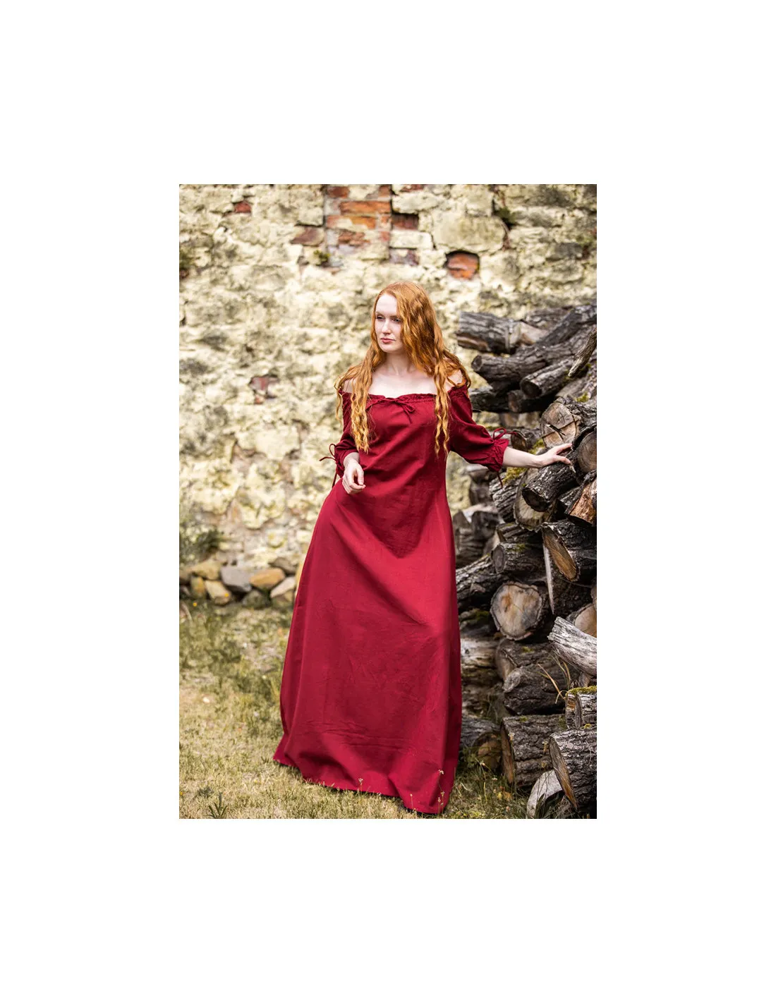 Vestido medieval Karen, rojo