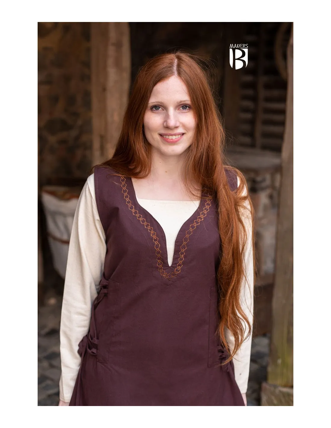 Vestido medieval Lannion, marrón