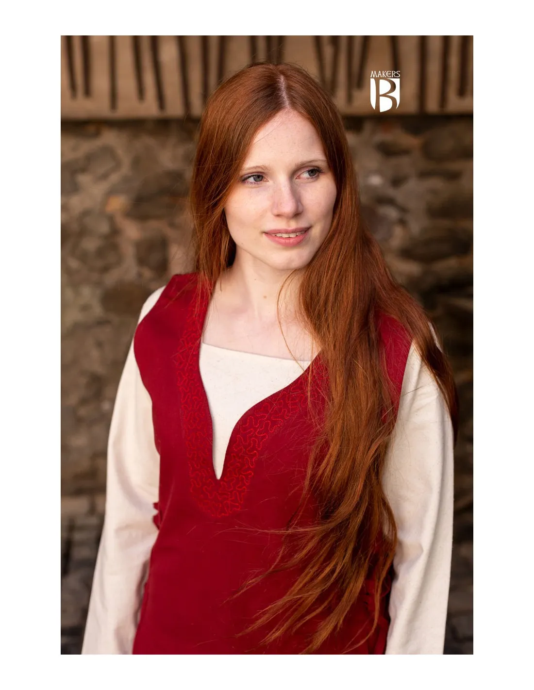 Vestido medieval Lannion, rojo