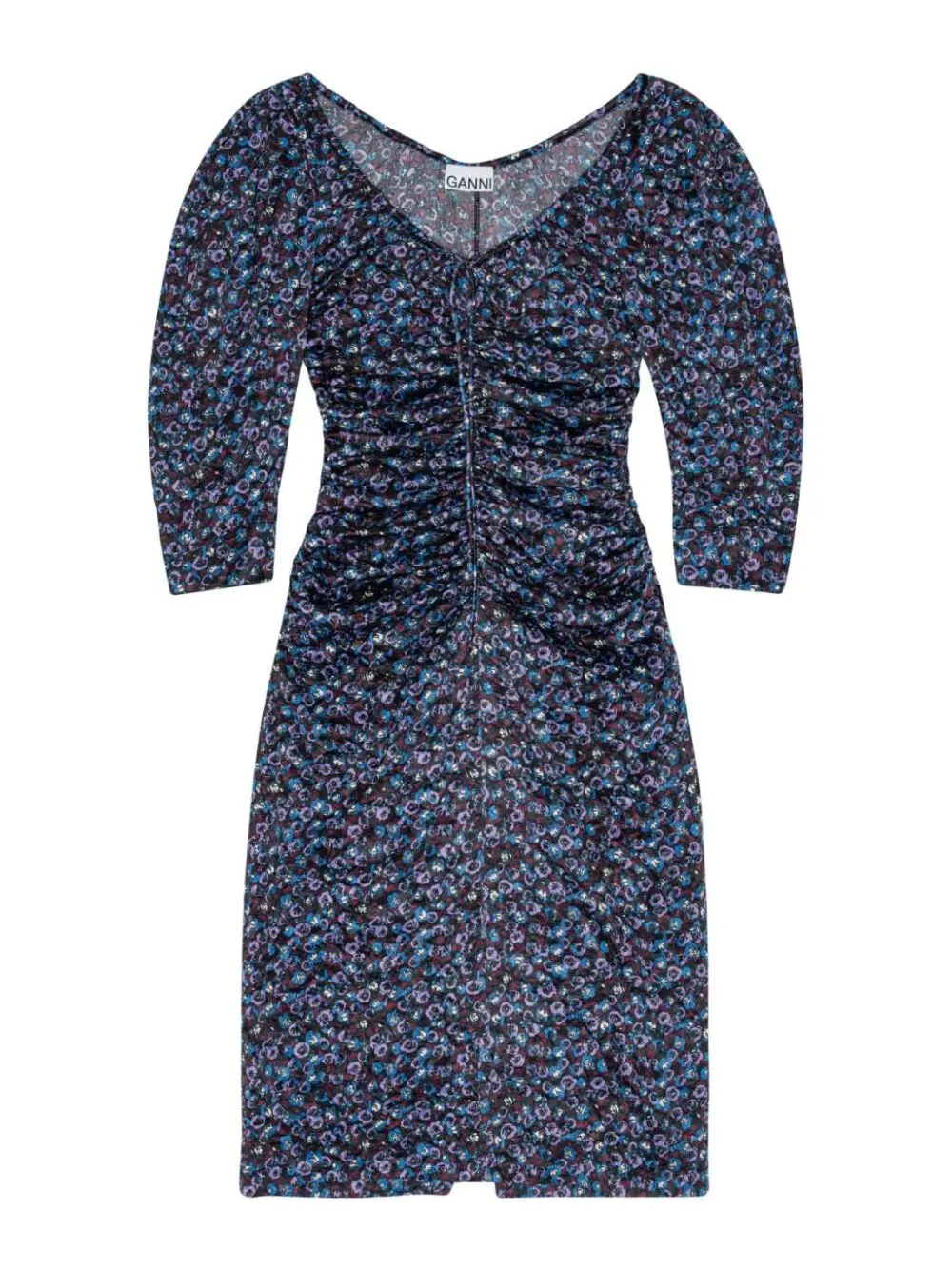 Vestido midi fruncido