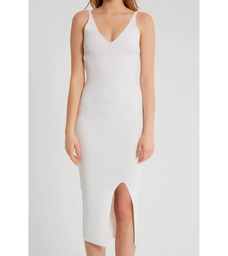 VESTIDO MUJER CANALé ELáSTICO  T93513  BLANCO