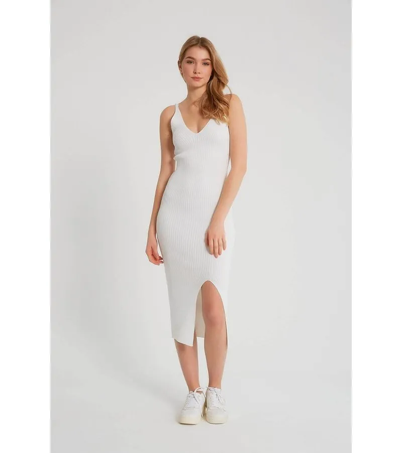 VESTIDO MUJER CANALé ELáSTICO  T93513  BLANCO