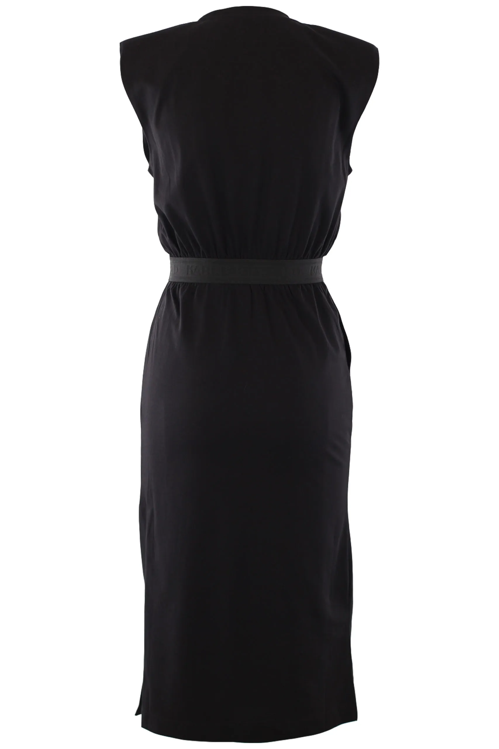 Vestido negro con logo en cinta negro