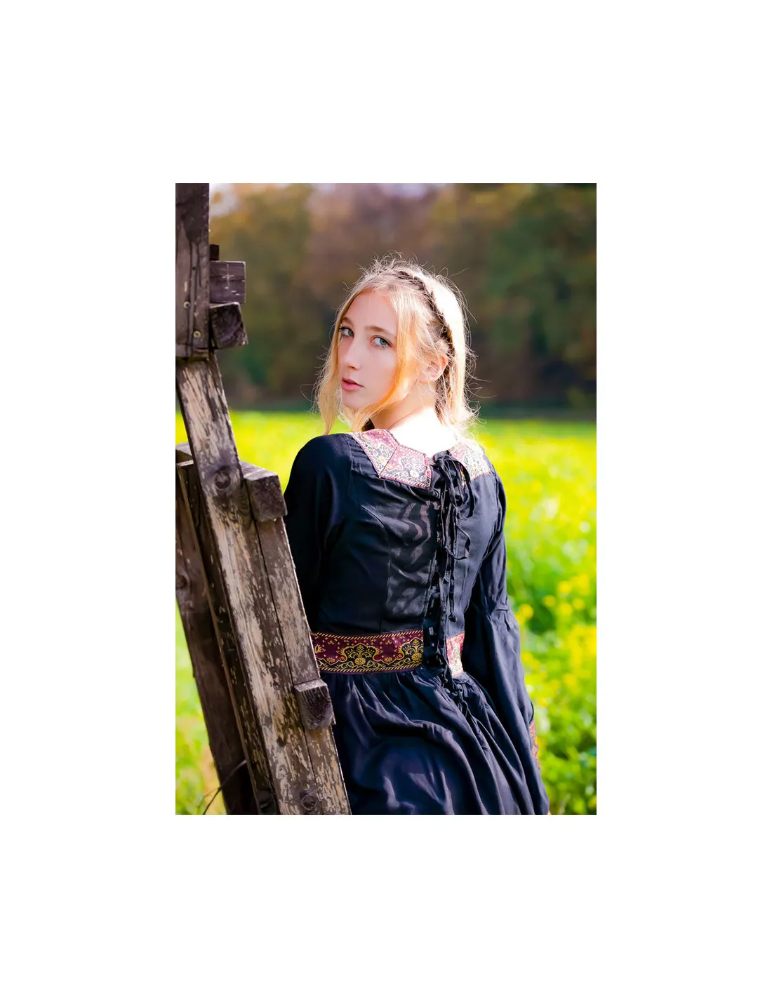 Vestido nobleza medieval, negro