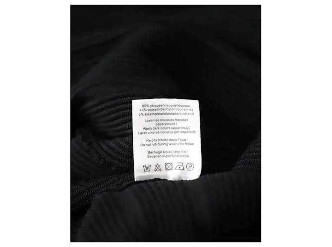 Vestido Sandro con detalle de perforaciones en viscosa negra Negro 
