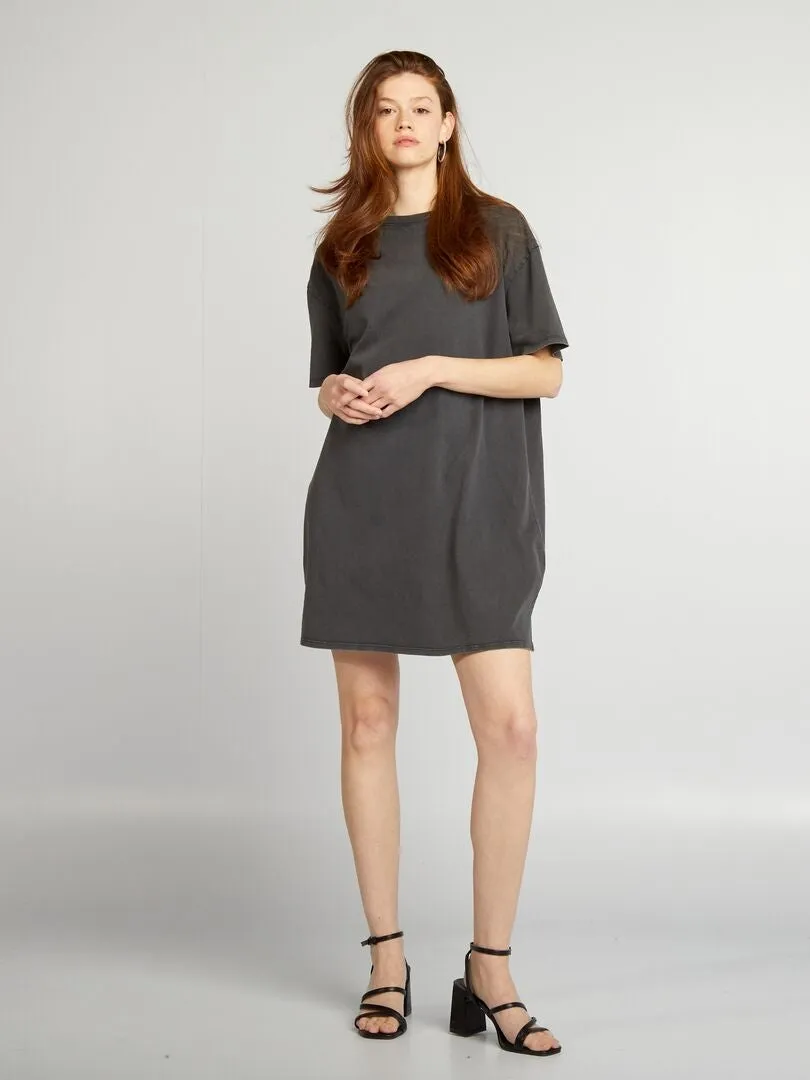 VESTIDO TIPO CAMISETA  NEGRO