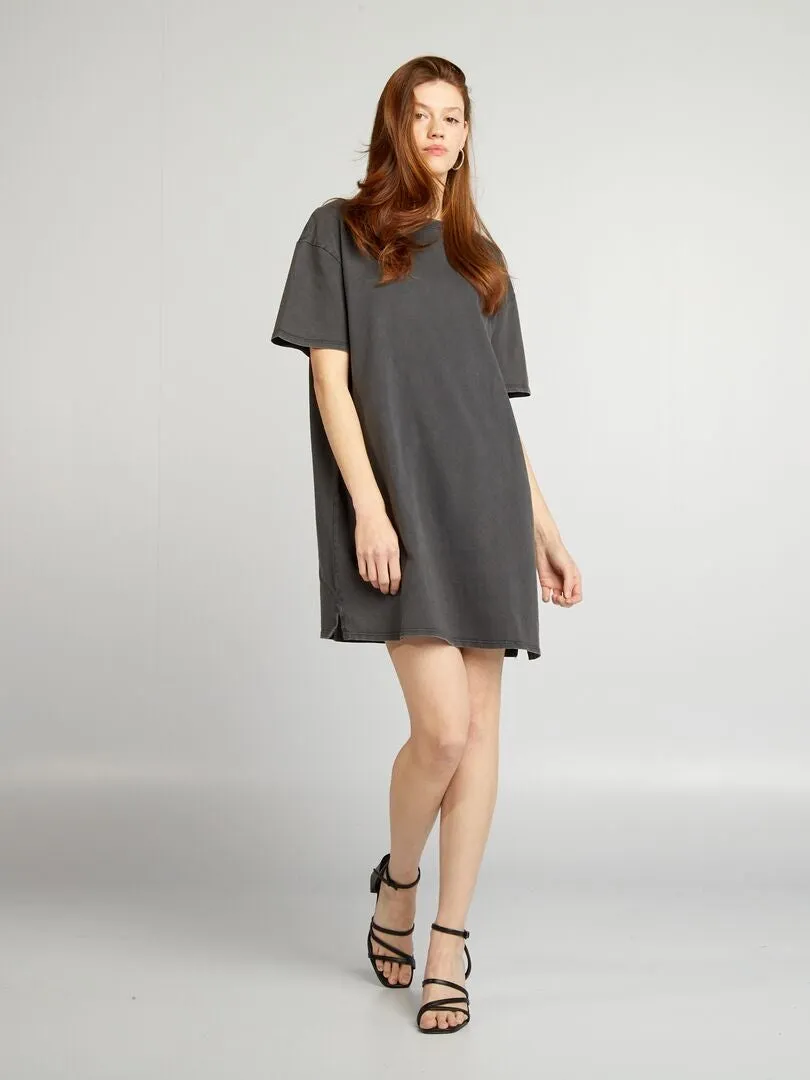 VESTIDO TIPO CAMISETA  NEGRO