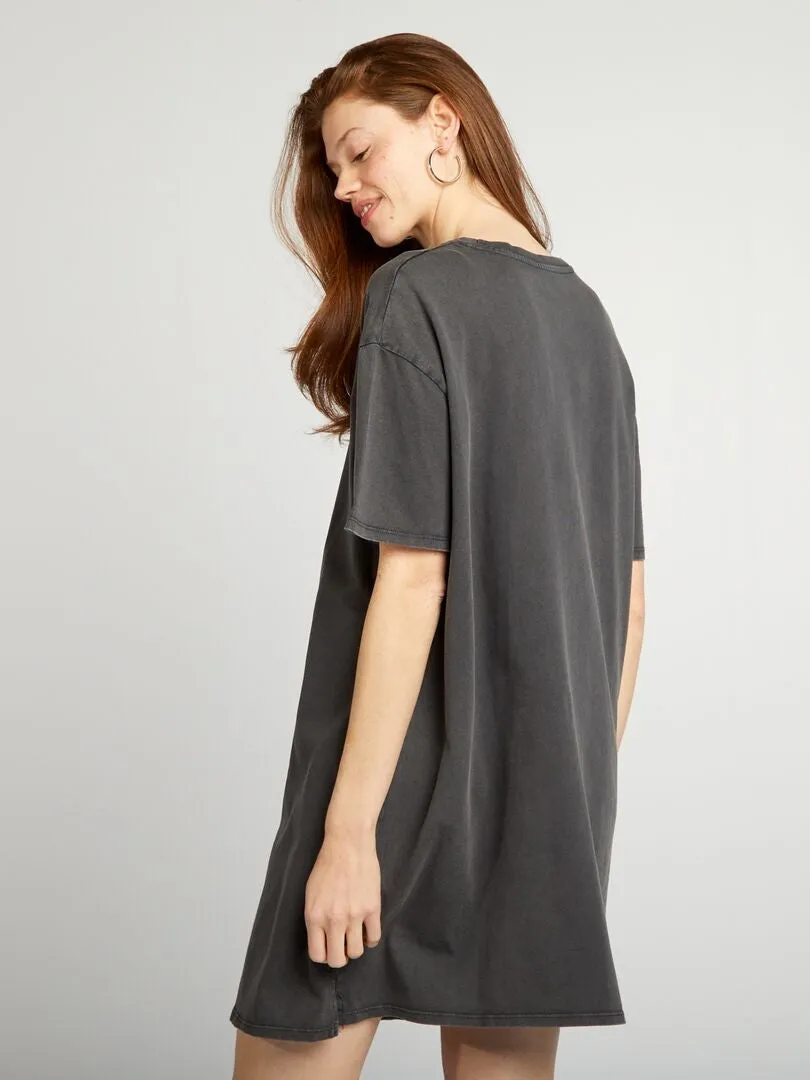 VESTIDO TIPO CAMISETA  NEGRO