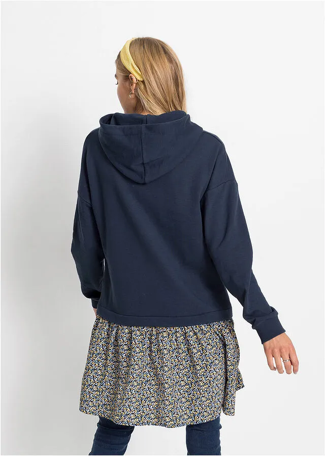VESTIDO TIPO SUDADERA AZULAMARILLO