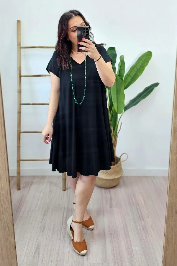 Vestido Viscosa Negro