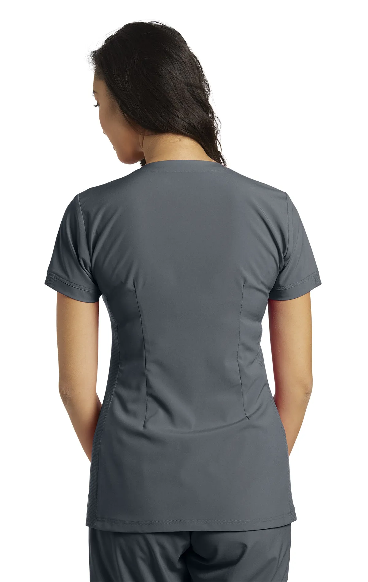 WHITE CROSS FIT ATHLETIC STYLE VNECK TOP PEWTER