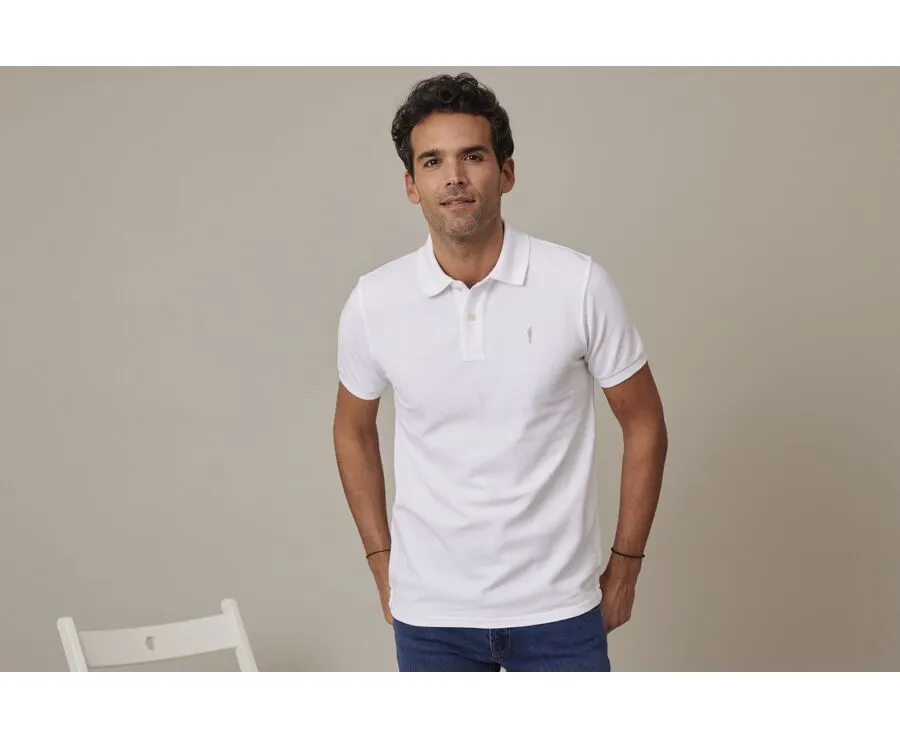 WHITE MEN'S COTTON POLO SHIRT  ANDY II