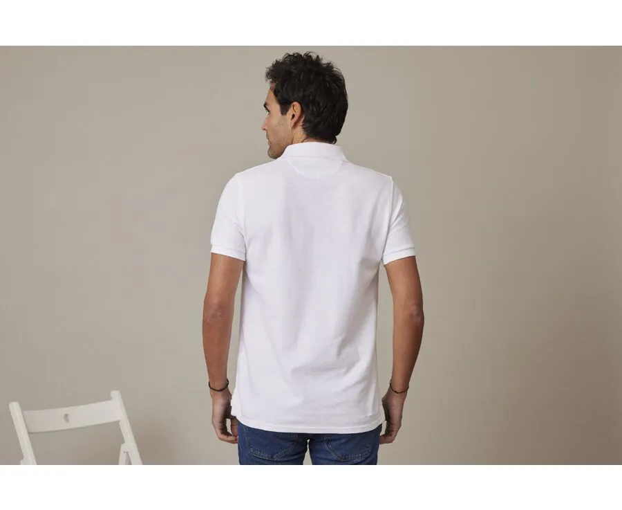 WHITE MEN'S COTTON POLO SHIRT  ANDY II