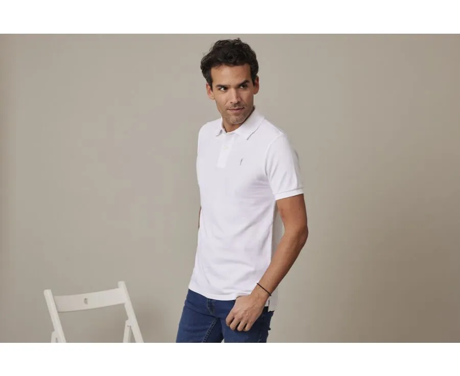 WHITE MEN'S COTTON POLO SHIRT  ANDY II
