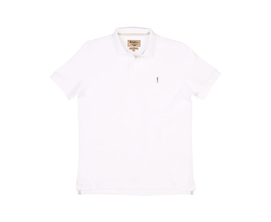 WHITE MEN'S COTTON POLO SHIRT  ANDY II