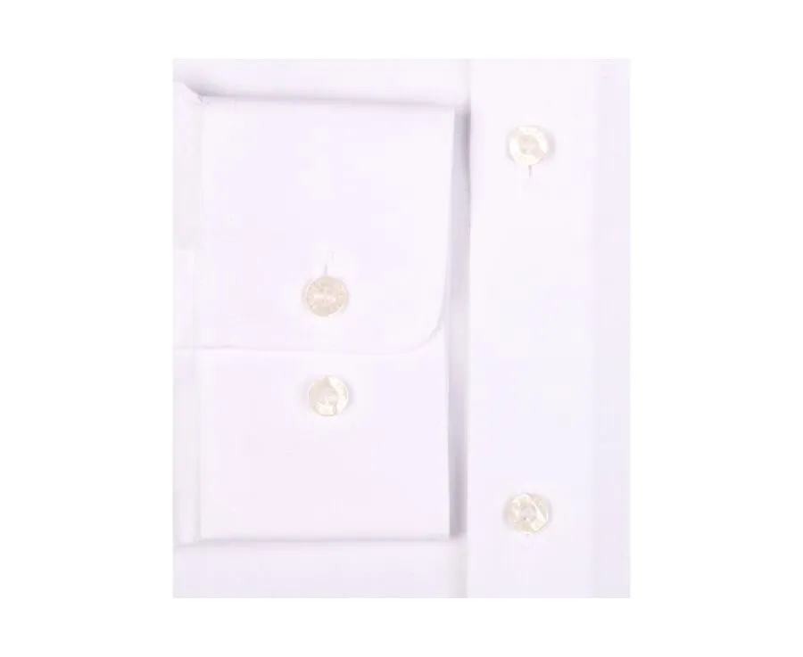 WHITE POPLIN COTTON SHIRT  ITALIAN COLLAR  LUDOVICO CLASSIC