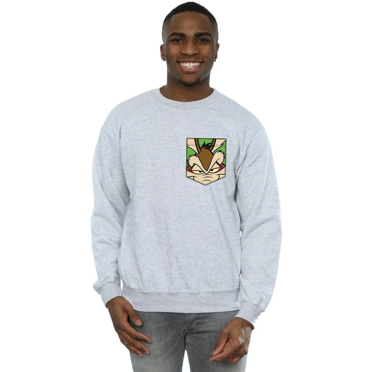 Wile E Coyote Face Faux Pocket