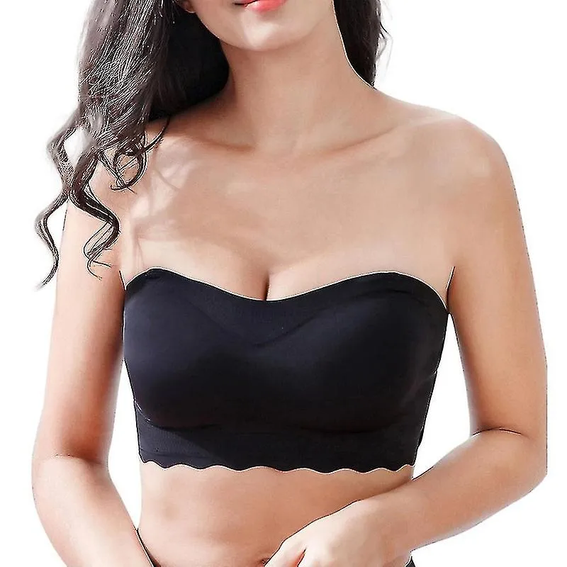 WOMEN STRAPLESS BRA UNDERWIRE NO WIRE BANDEAU PADDED BRA NONSLIP INVISIBLE STRAPLESS BRASSIERE