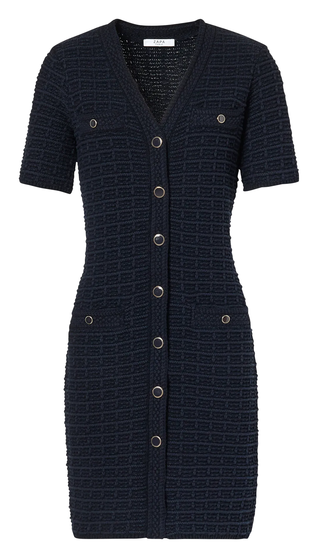 ZAPA RISMANA  VESTIDO CORTO DE TWEED DE ALGODóN MEZCLADO EN AZUL