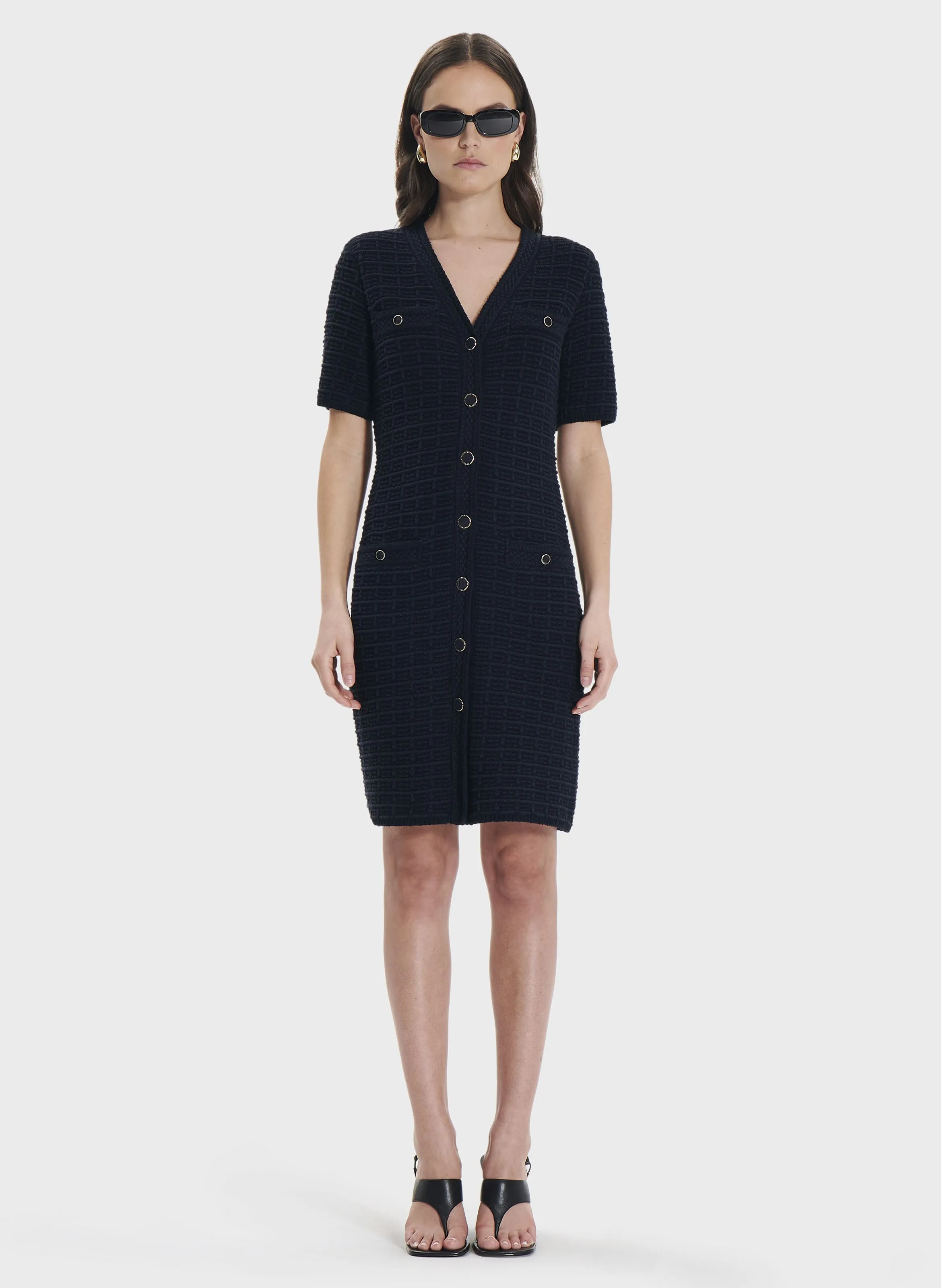 ZAPA RISMANA  VESTIDO CORTO DE TWEED DE ALGODóN MEZCLADO EN AZUL