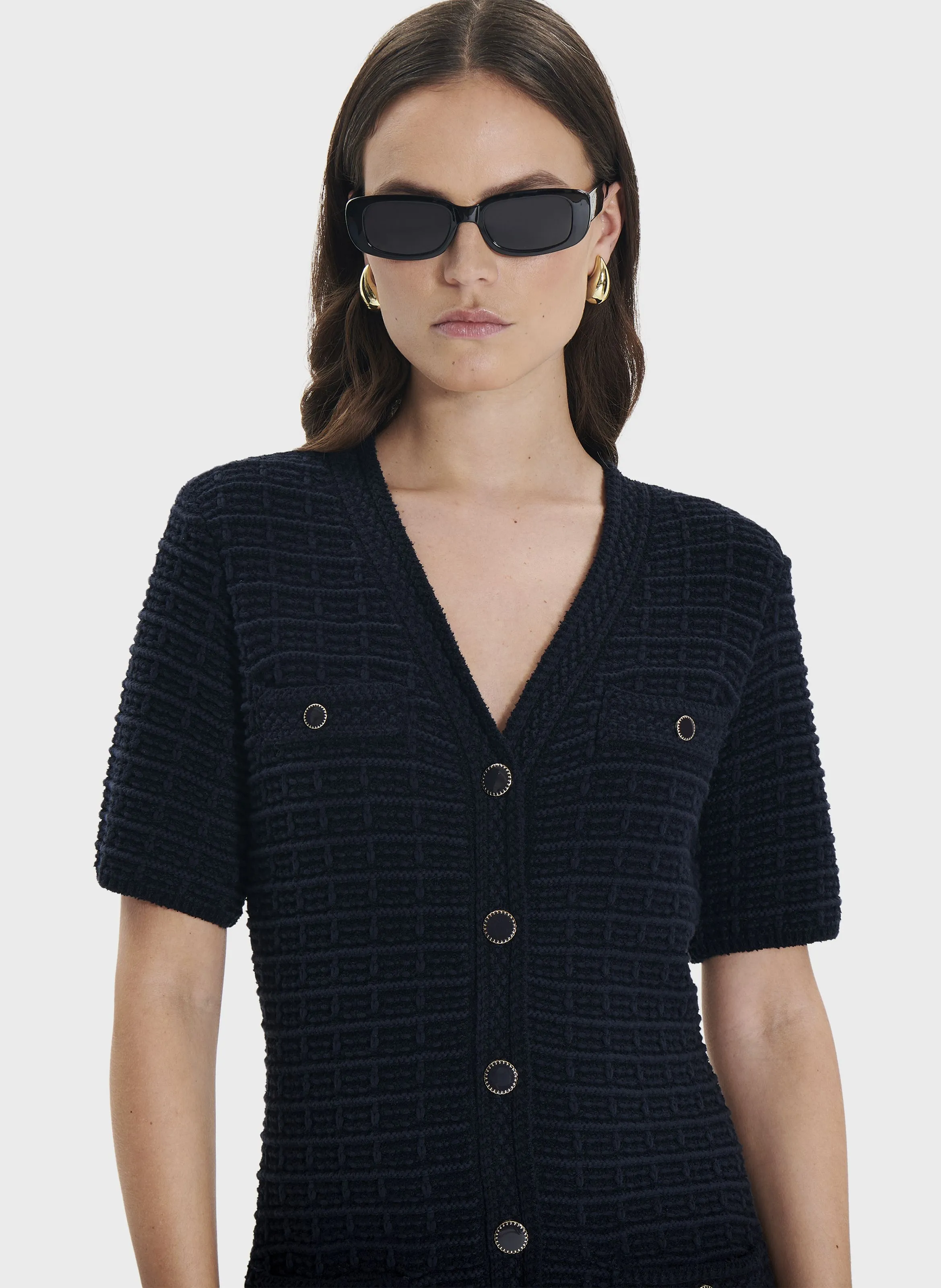 ZAPA RISMANA  VESTIDO CORTO DE TWEED DE ALGODóN MEZCLADO EN AZUL