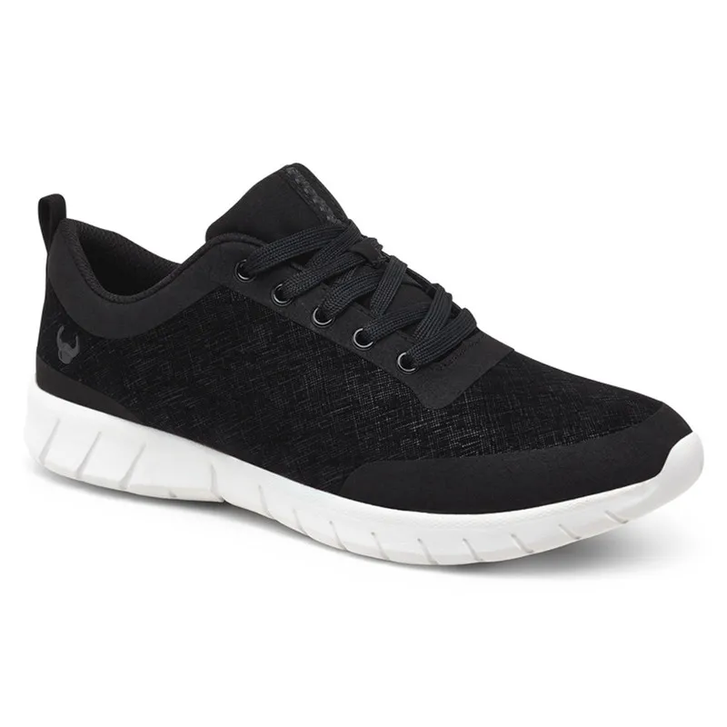 ZAPATILLA ALMA BLANCA Y NEGRA CON CORDONES  SUECOS