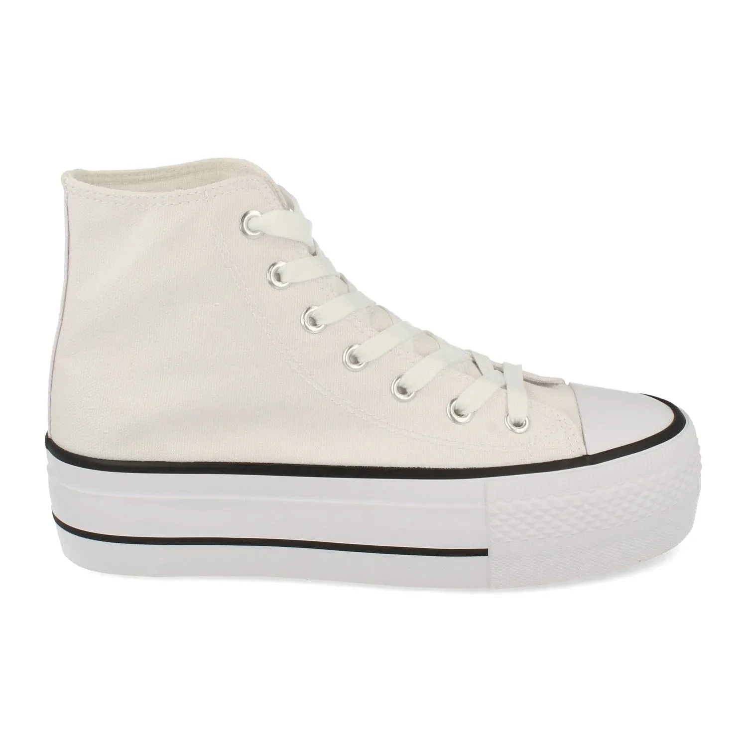 Zapatilla altas de lona mujer color blanco