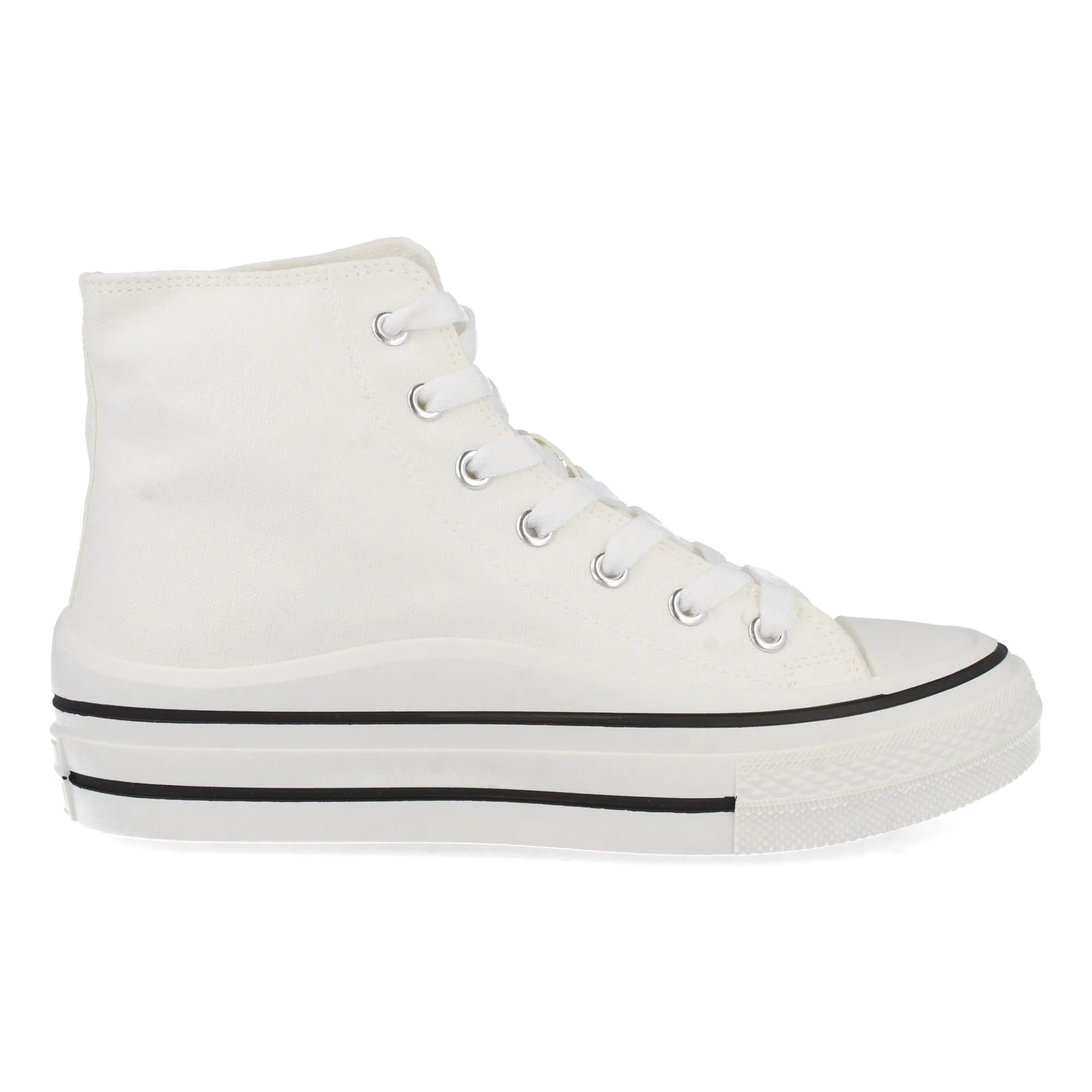 Zapatillas altas lona mujer color blanco