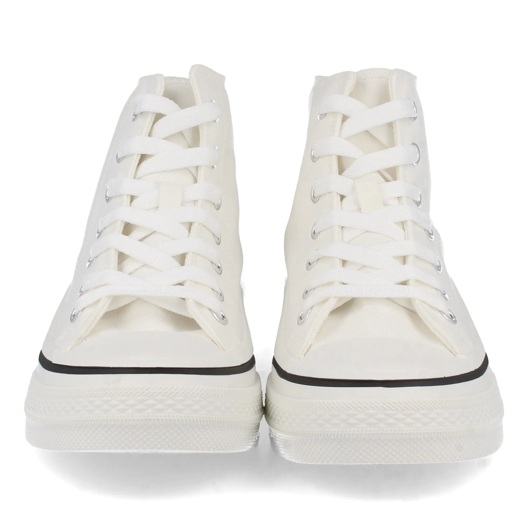 Zapatillas altas lona mujer color blanco
