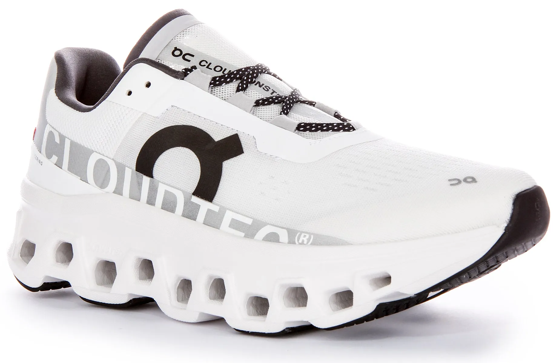 Zapatillas icónicas de Cloudtec Bounce de On Running Cloudmonster para hombres en blanco y negro
