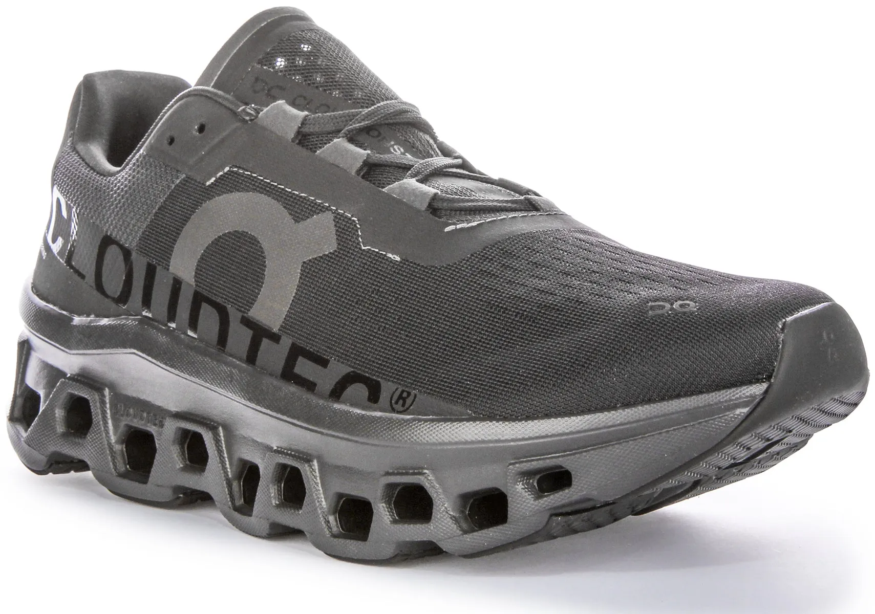 Zapatillas icónicas de Cloudtec Bounce de On Running Cloudmonster para hombres en blanco y negro