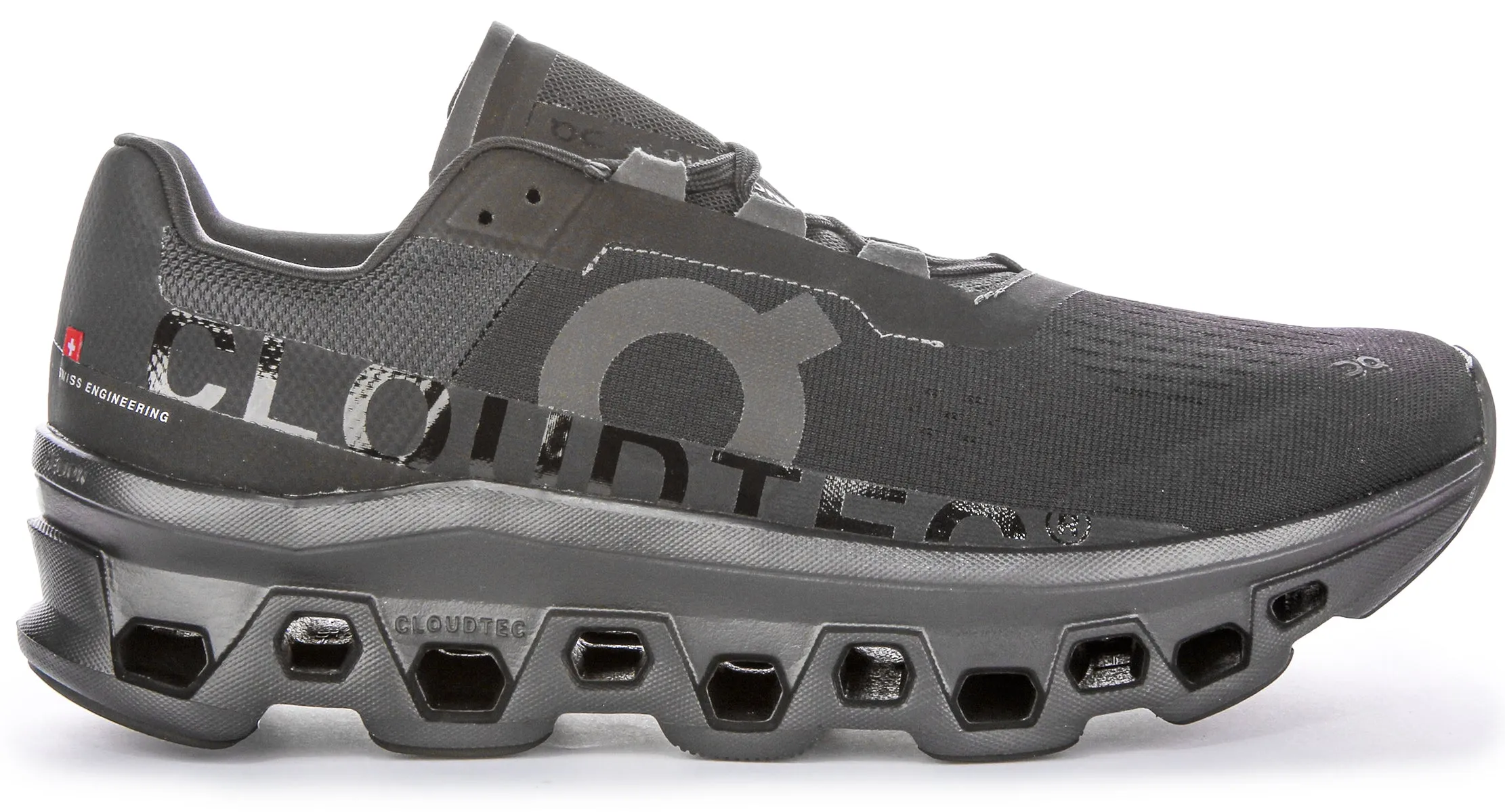Zapatillas icónicas de Cloudtec Bounce de On Running Cloudmonster para hombres en blanco y negro