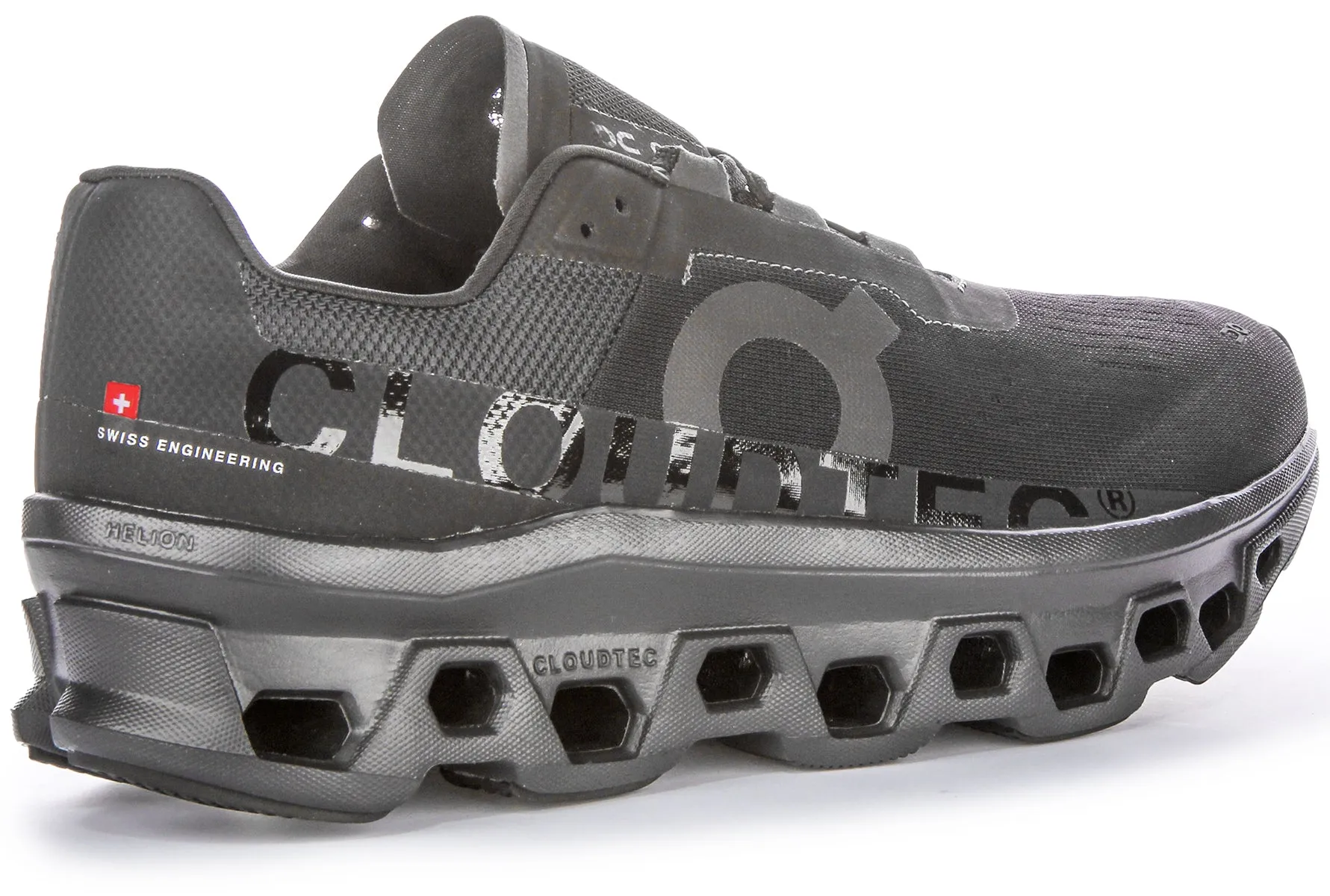 Zapatillas icónicas de Cloudtec Bounce de On Running Cloudmonster para hombres en blanco y negro