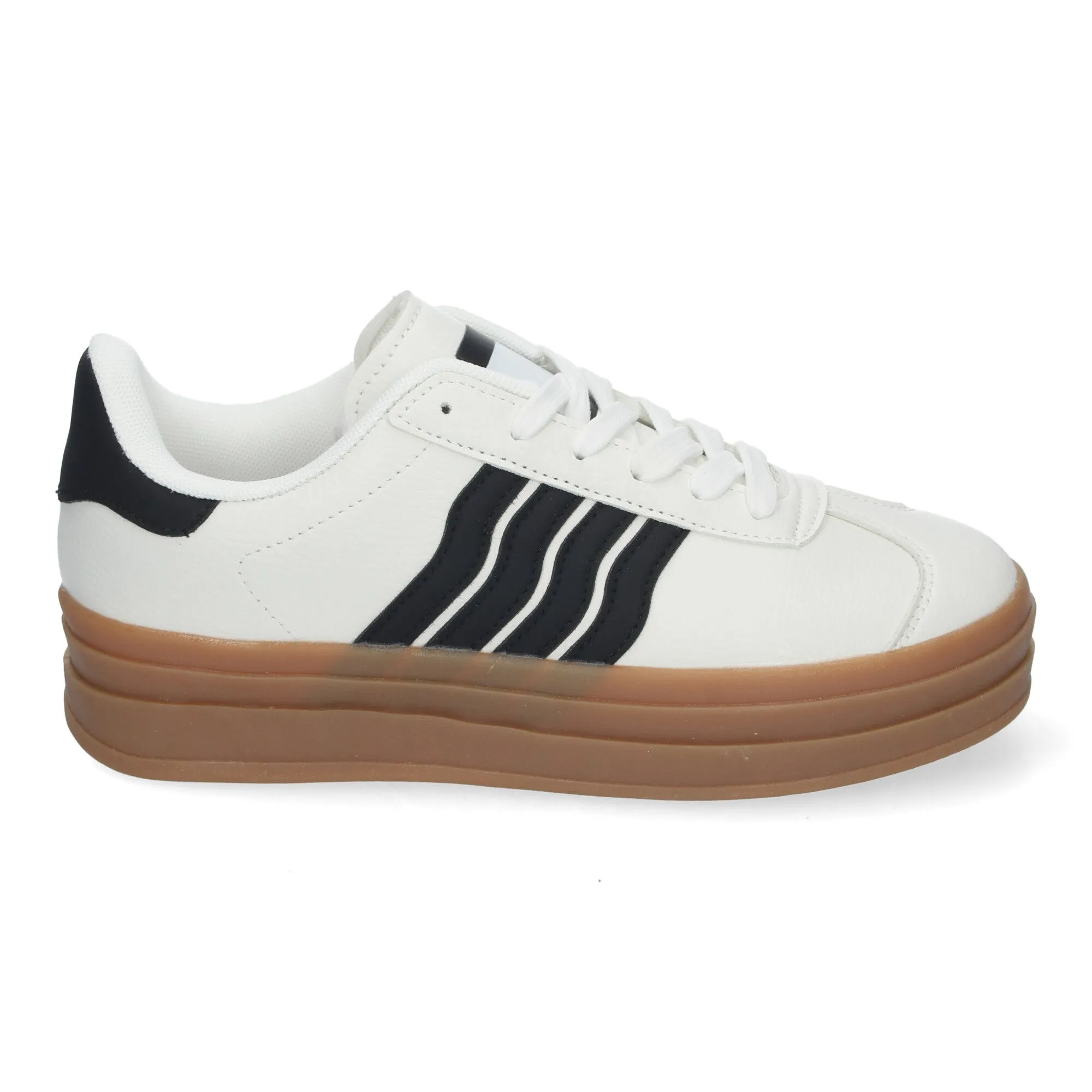 Zapatillas planas cómodas con plataforma para mujer blanco RA90059