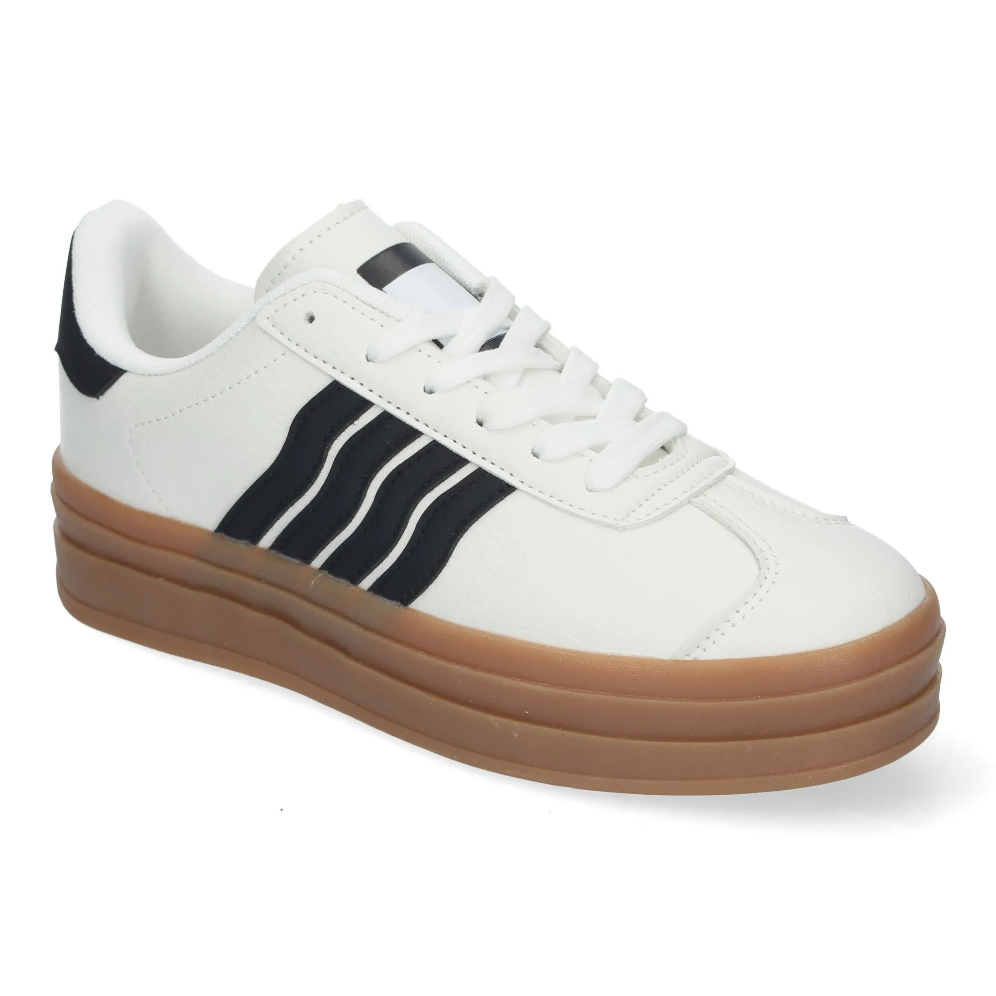 Zapatillas planas cómodas con plataforma para mujer blanco RA90059