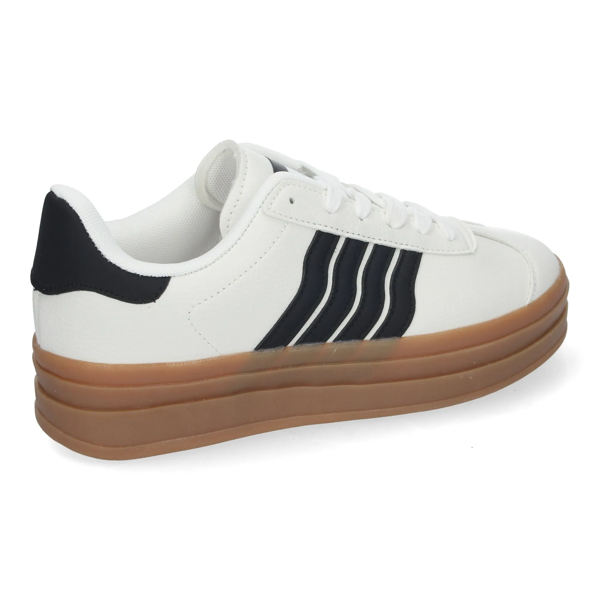 Zapatillas planas cómodas con plataforma para mujer blanco RA90059